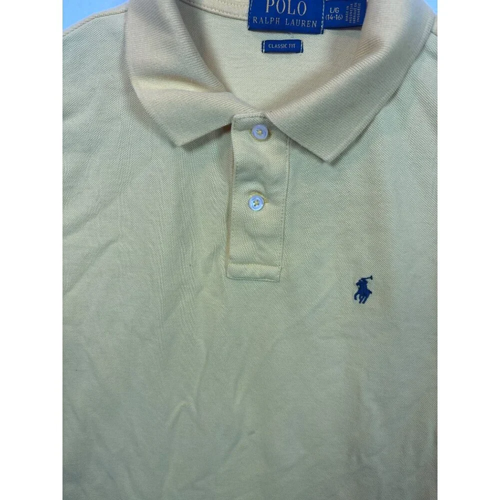 Polo Ralph Lauren Yellow Classic Fit Short Sleeve Polo Shirt  Cotton youth 14-16